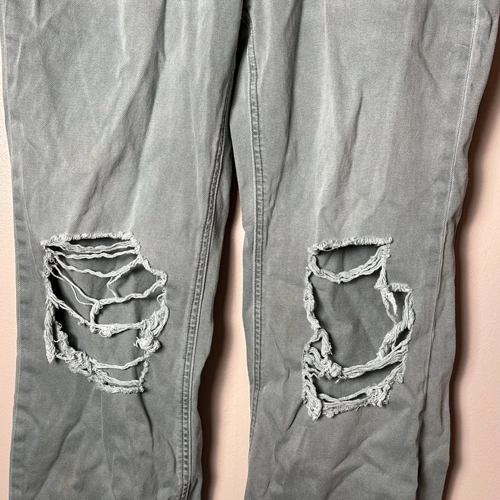 Vervet Green Distressed Wide Leg Jeans Size 27 - Picture 3 of 8